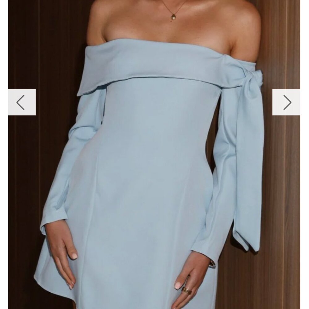 Billy J Boutique Halen Long Sleeve Mini Dress- Blue
